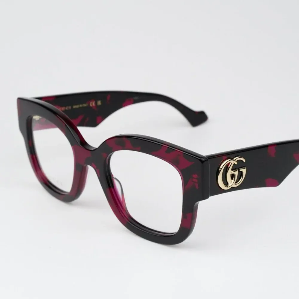 NEW Gucci GG1423O 003 Fuchsia Havana Women Square Eyeglasses GG 1423O
